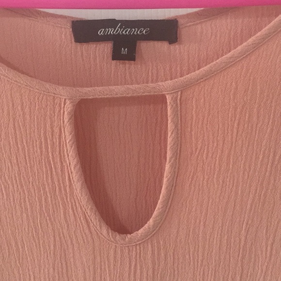 ⭕️3for$15⭕️ Boho ruffle pink blouse - Picture 3 of 12